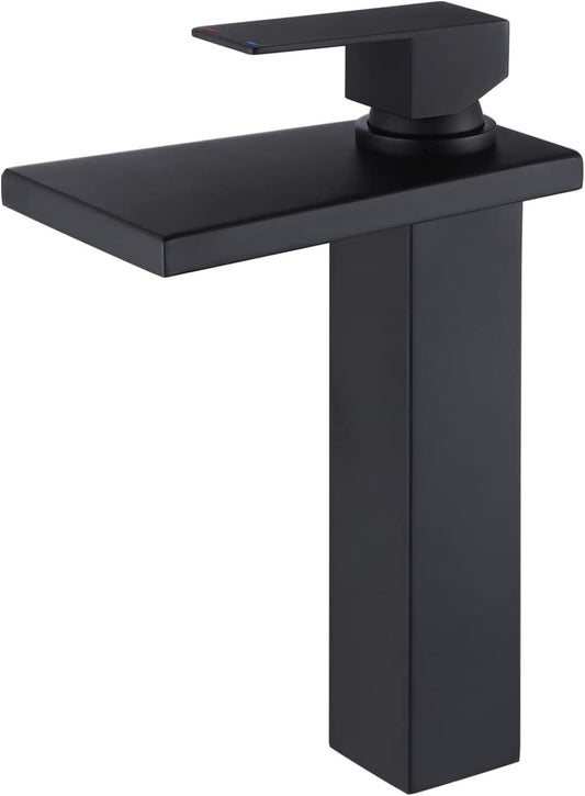 1 Hole CUPC Matte Black Bathroom Sink Faucet Matte Black Stainless Steel