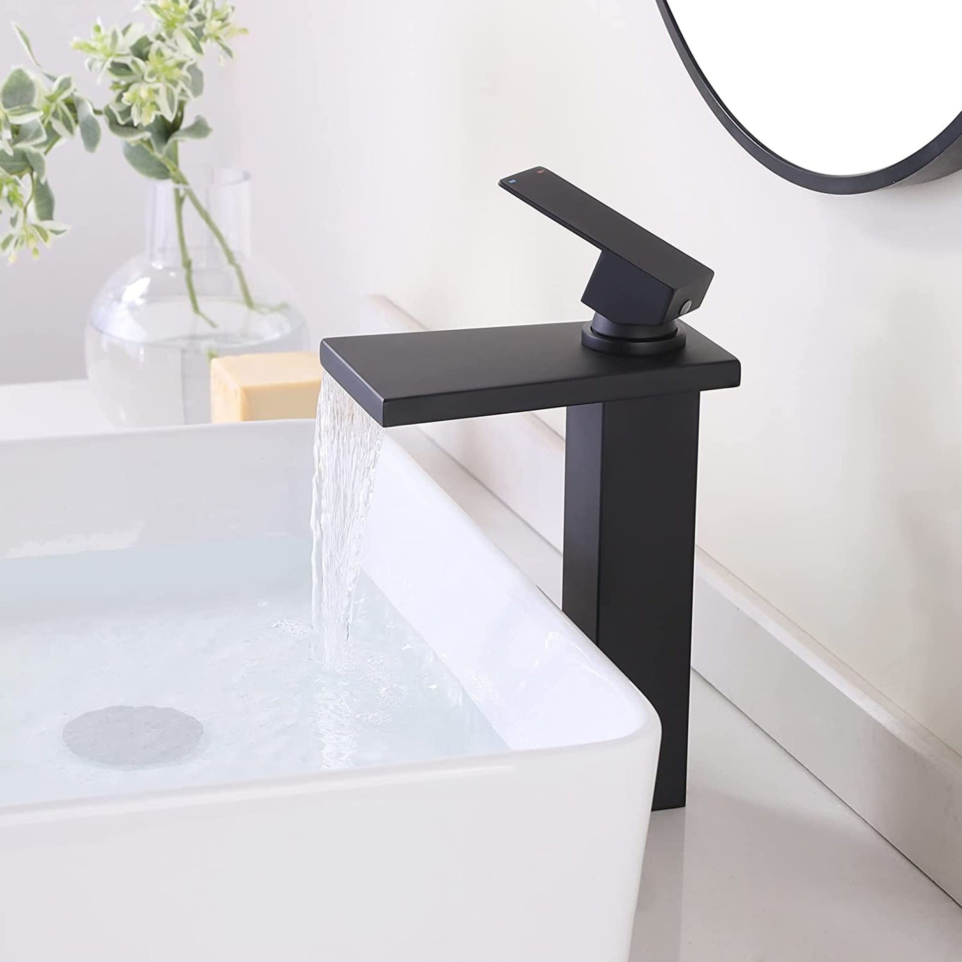 1 Hole CUPC Matte Black Bathroom Sink Faucet Matte Black Stainless Steel