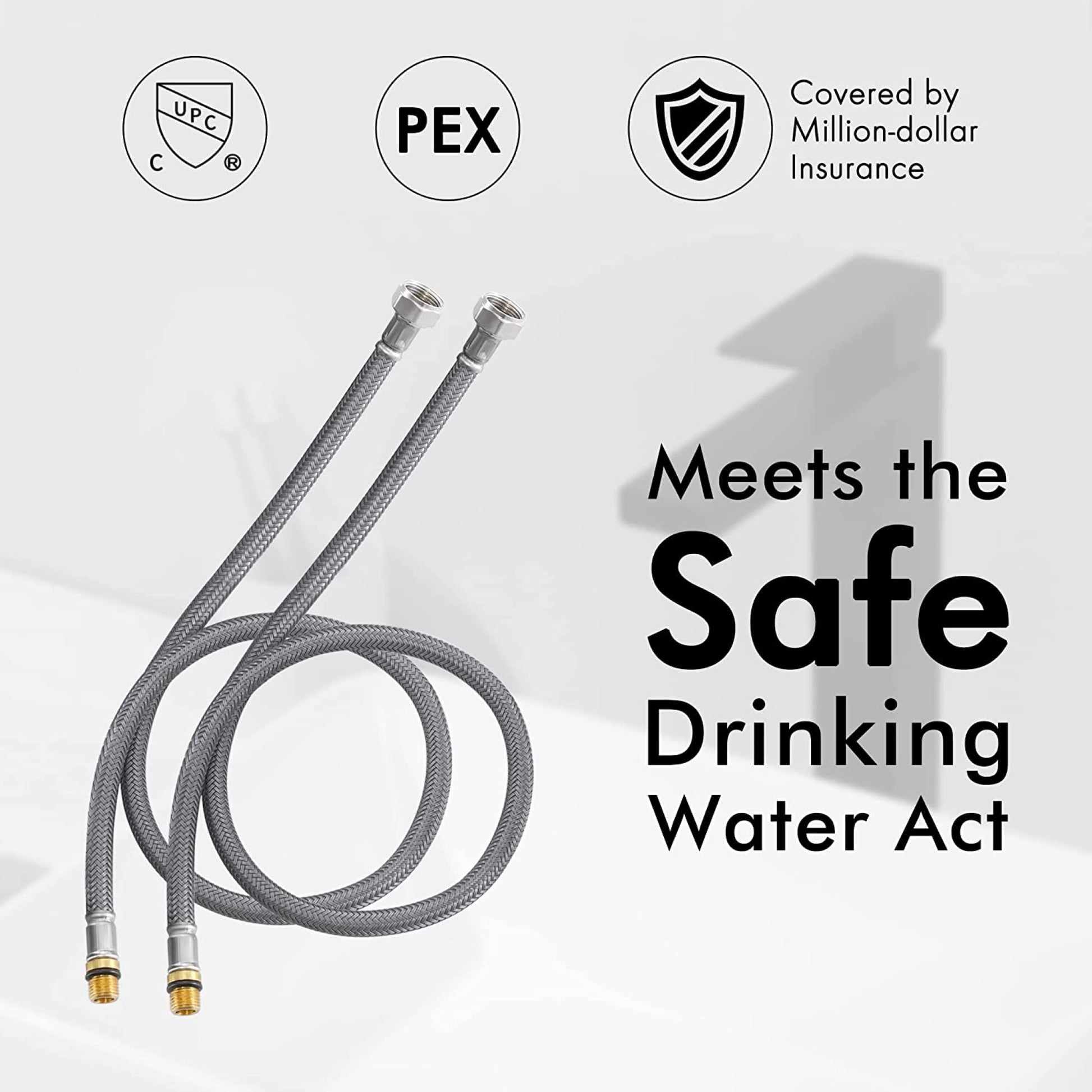 1 Hole CUPC Brushed Bathroom Sink Faucet Black Stainless Steel