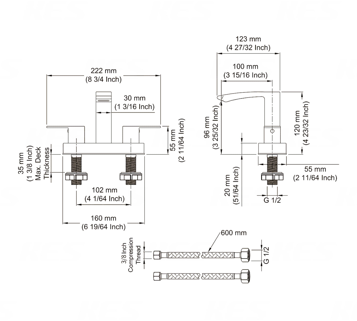 3H4-in. CUPC Black Bathroom Sink Faucet Matte Black Brass