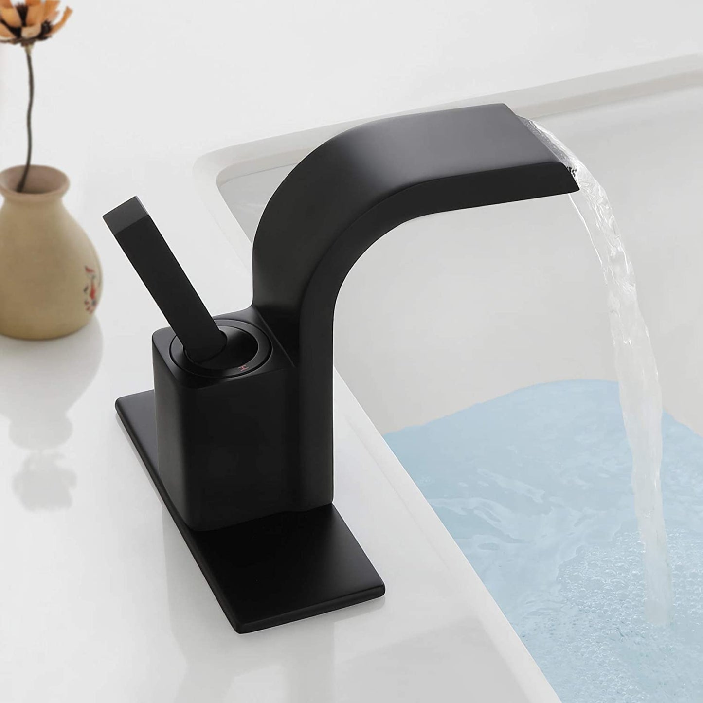 1 Hole CUPC Black Bathroom Sink Faucet Black Copper