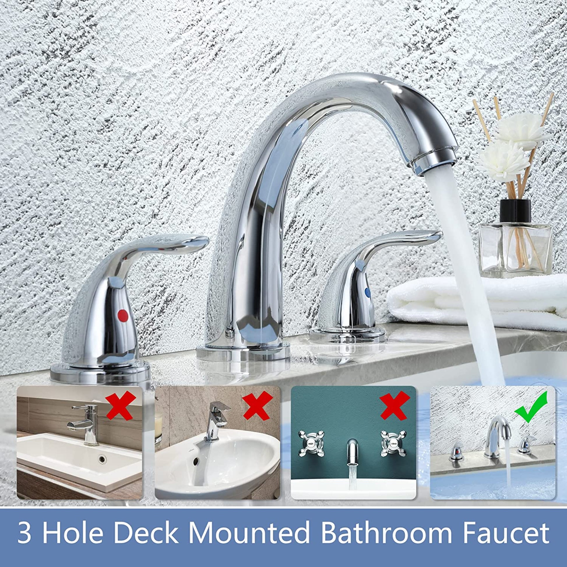 3H8-in.  Chrome Bathroom Sink Faucet Chrome Brass