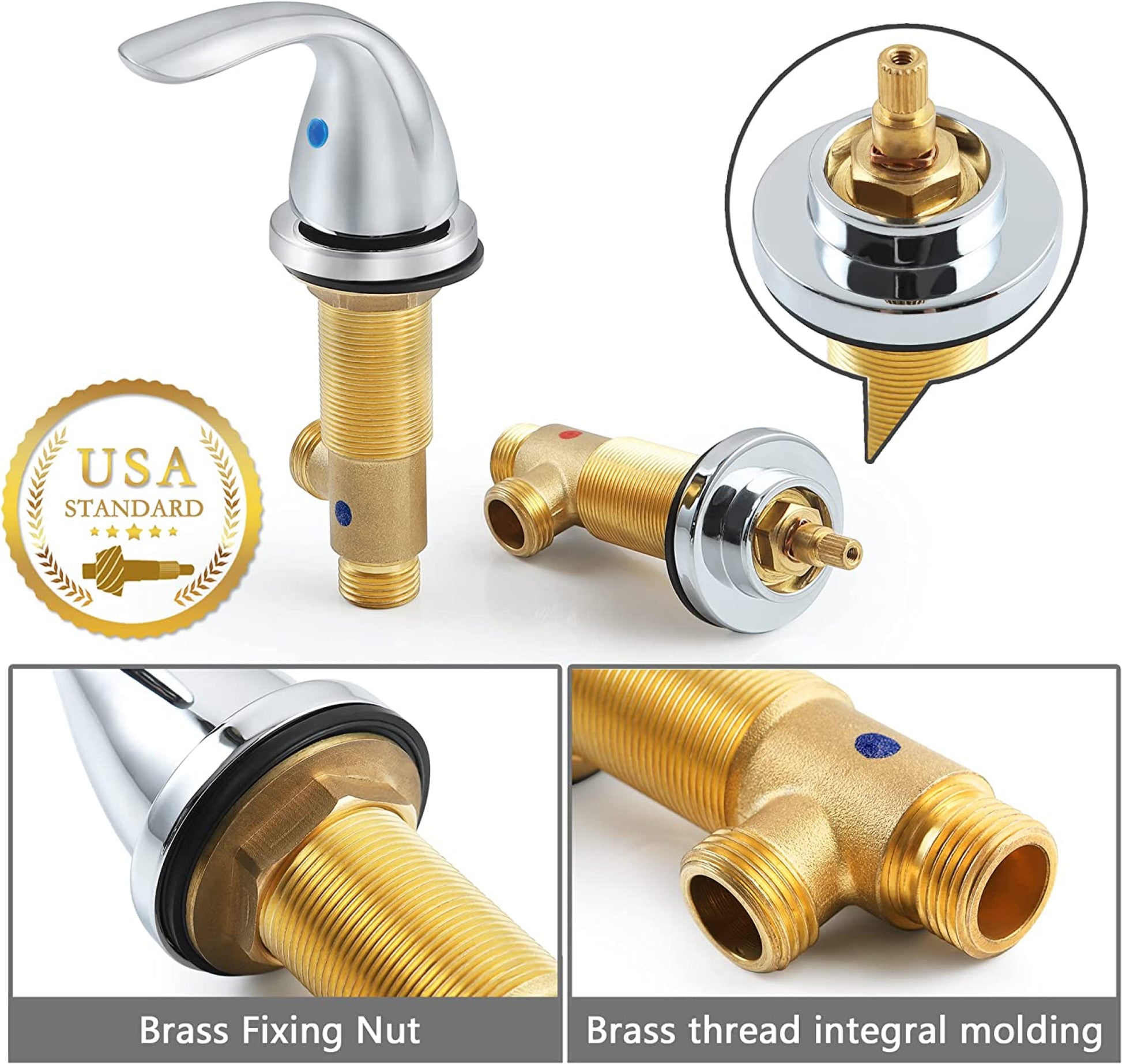 3H8-in.  Chrome Bathroom Sink Faucet Chrome Brass