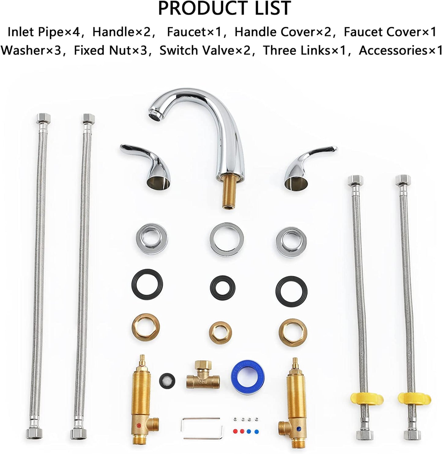 3H8-in.  Chrome Bathroom Sink Faucet Chrome Brass