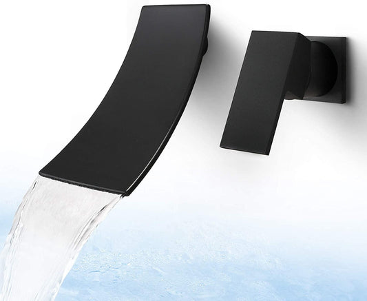 2 Hole  Black Bathroom Sink Faucet Black Brass