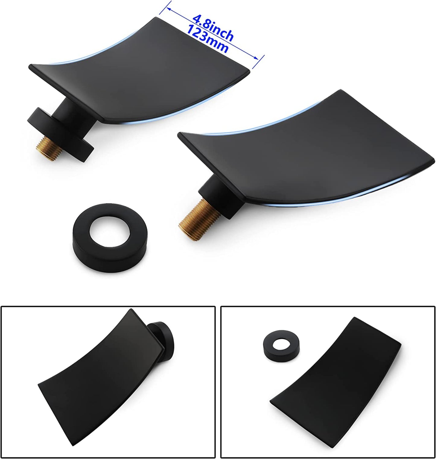 2 Hole  Black Bathroom Sink Faucet Black Brass