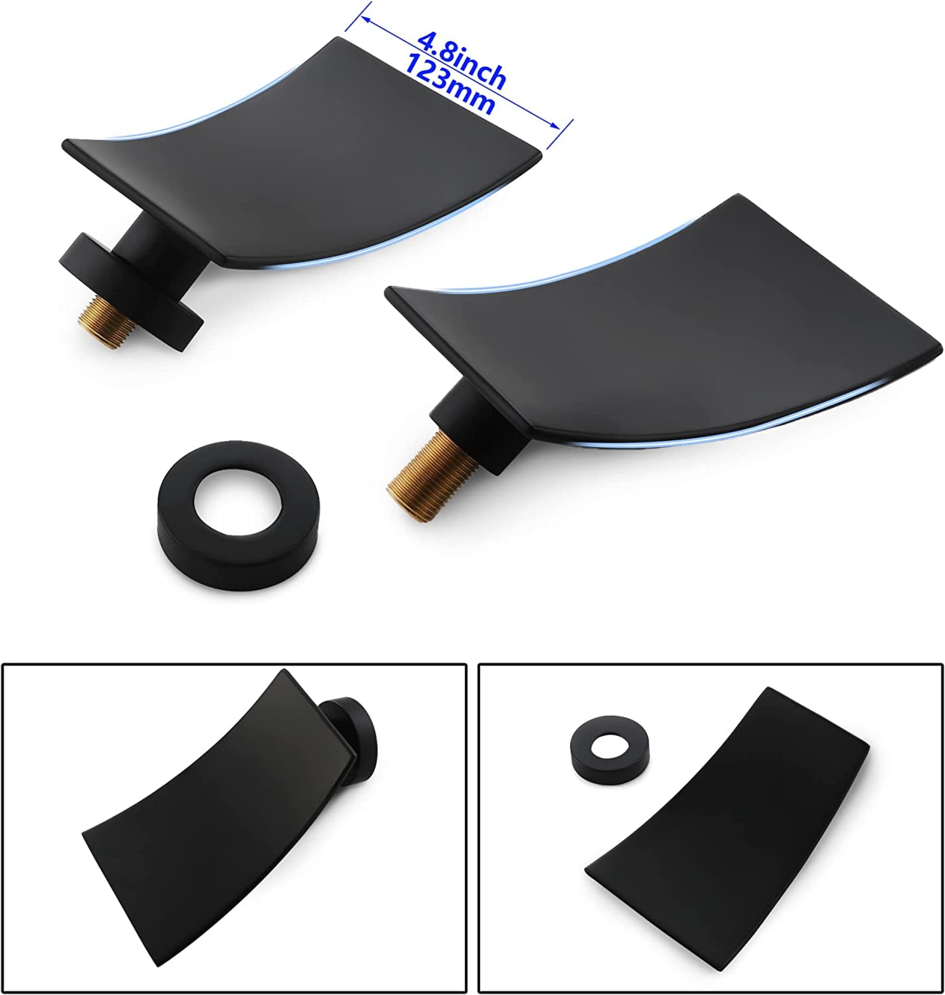 2 Hole  Black Bathroom Sink Faucet Black Brass