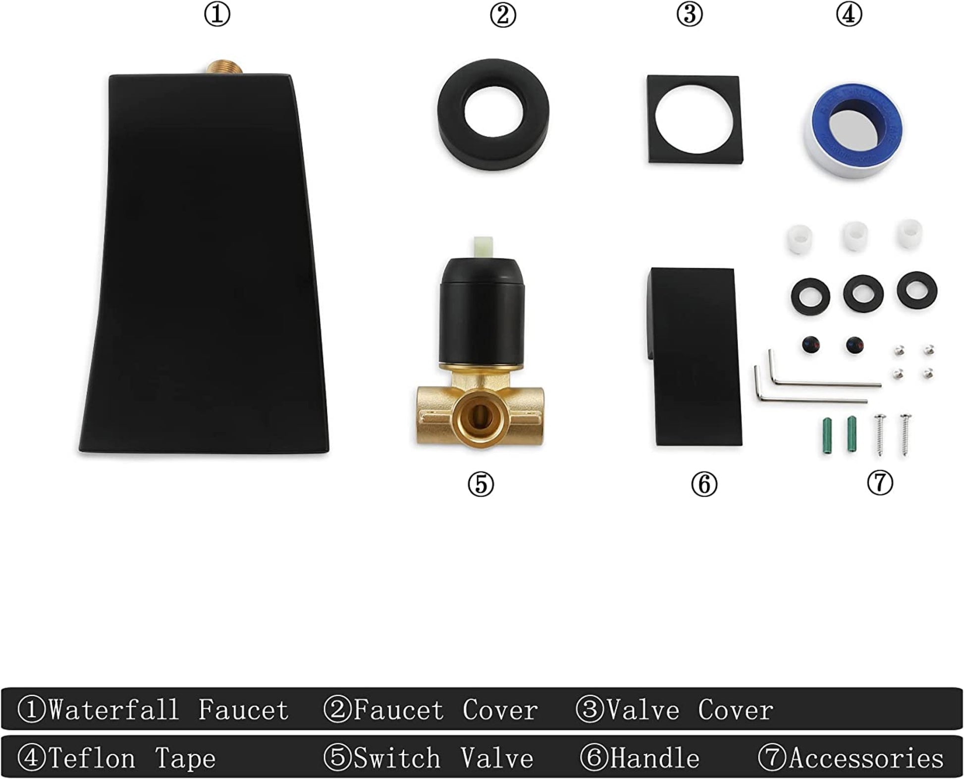 2 Hole  Black Bathroom Sink Faucet Black Brass