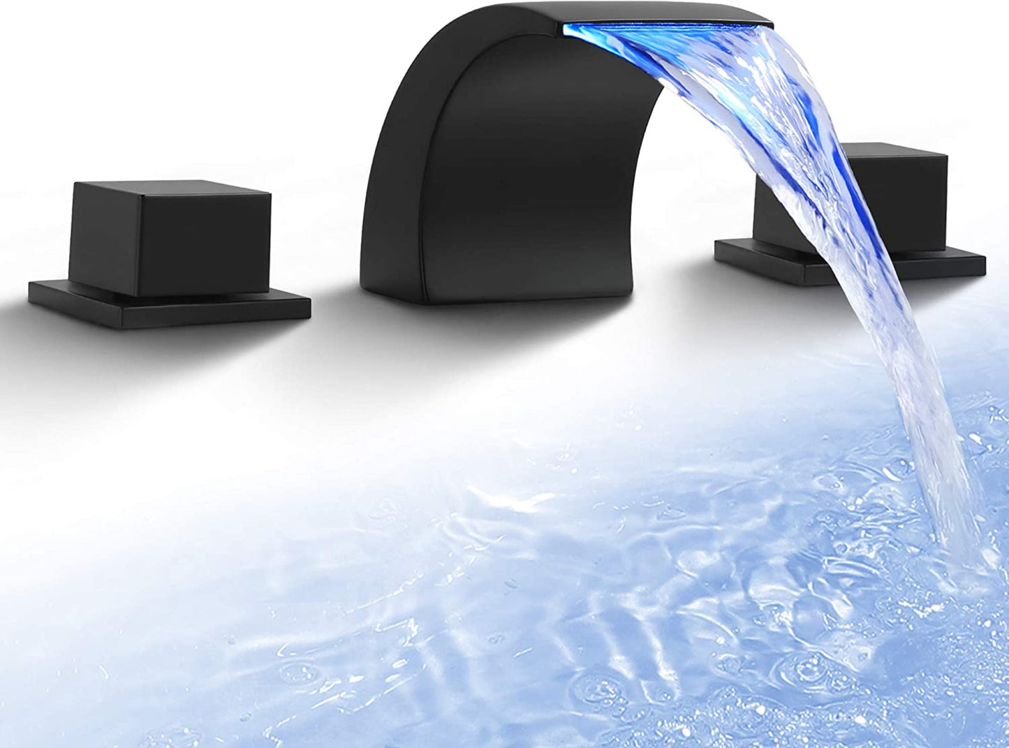 3H8-in.  Black Bathroom Sink Faucet Black Brass