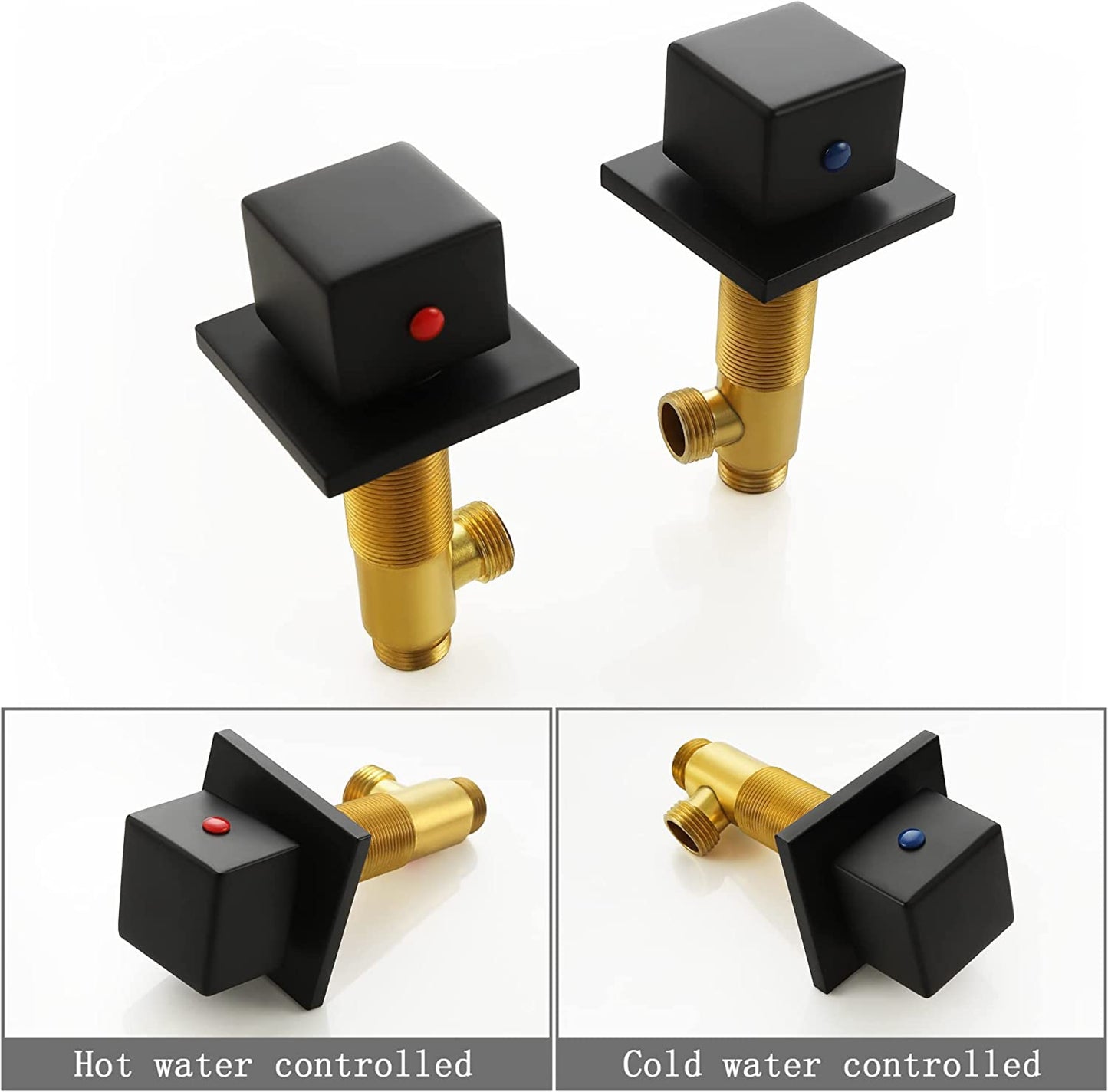 3H8-in.  Black Bathroom Sink Faucet Black Brass