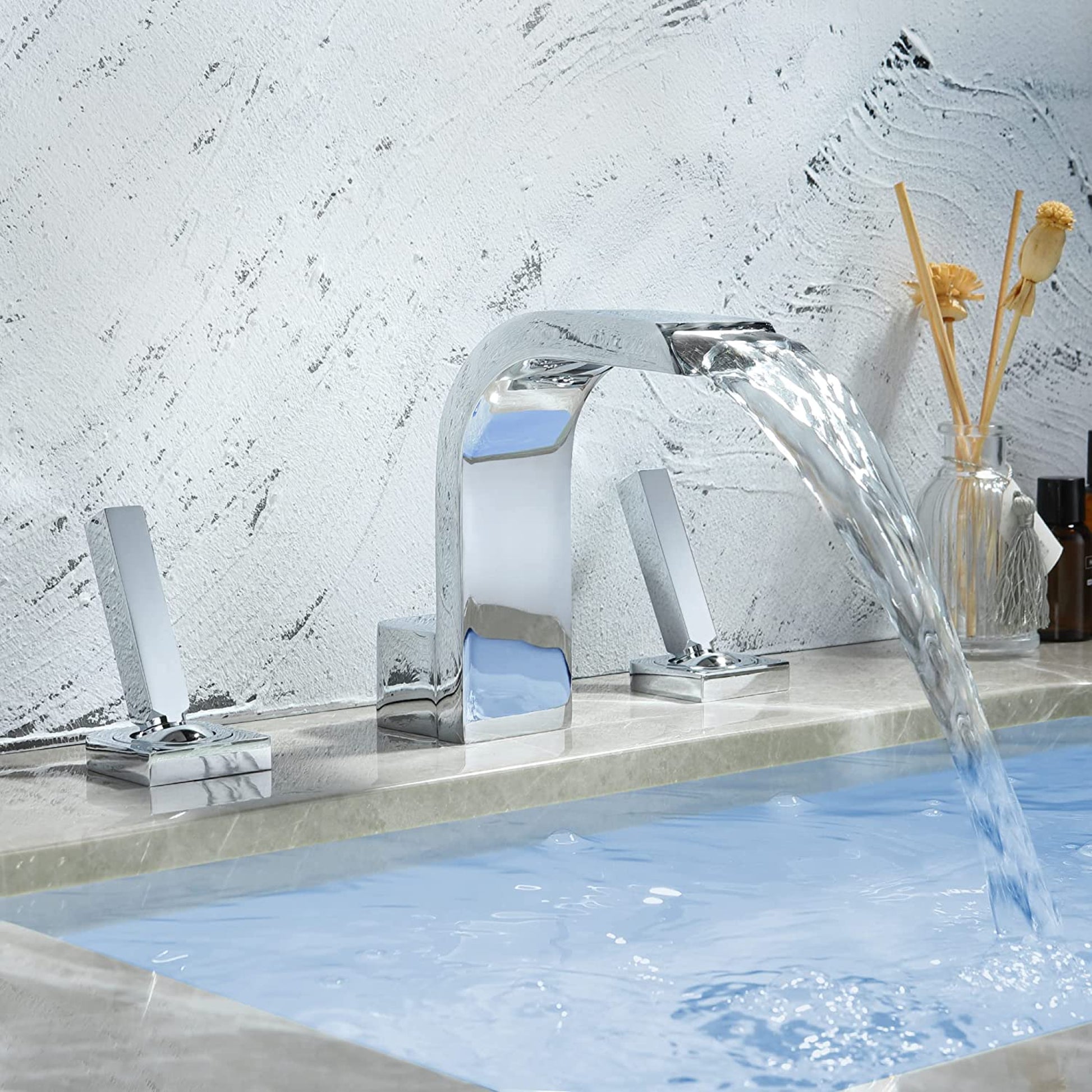 3H8-in.  Chrome Bathroom Sink Faucet Chrome Brass