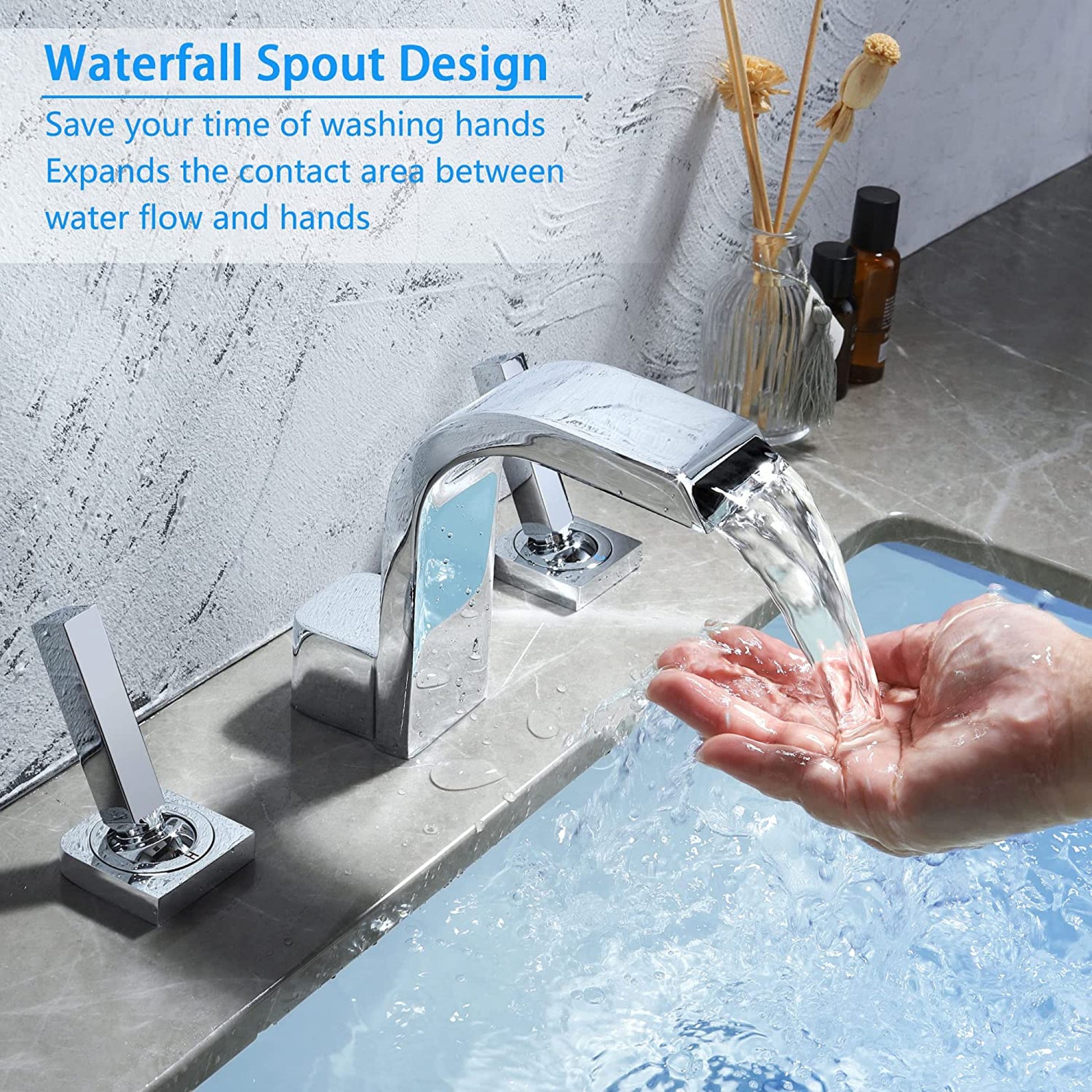 3H8-in.  Chrome Bathroom Sink Faucet Chrome Brass