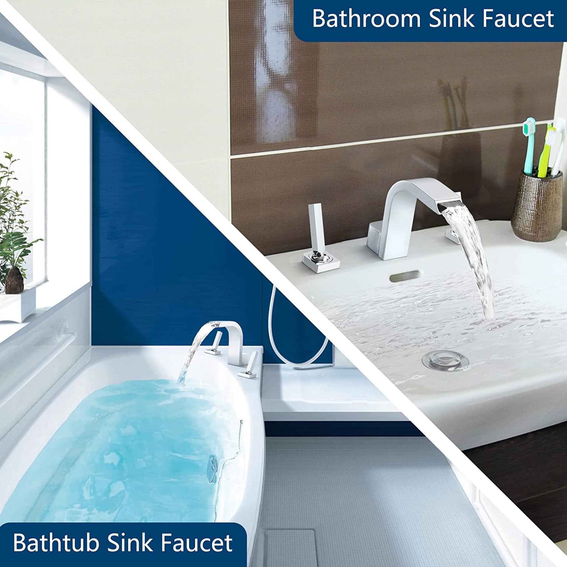 3H8-in.  Chrome Bathroom Sink Faucet Chrome Brass