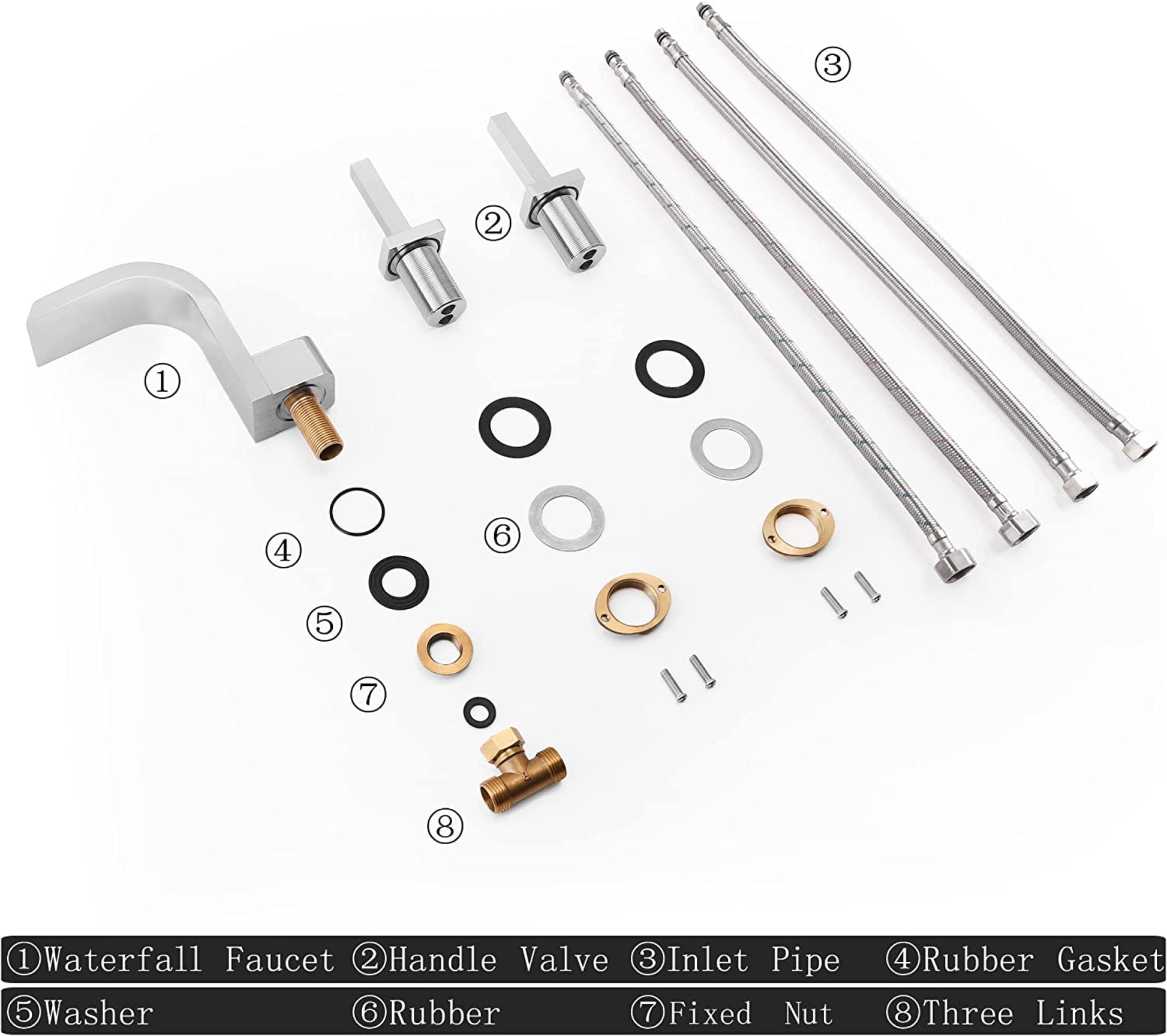 3H8-in.  Chrome Bathroom Sink Faucet Chrome Brass