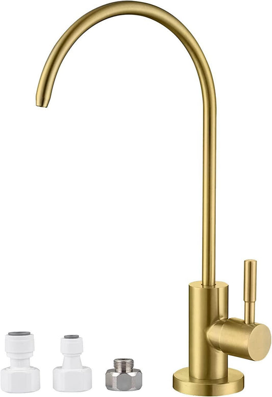1 Hole  Brushed Kitchen Sink Faucet Brass Stainless Steel