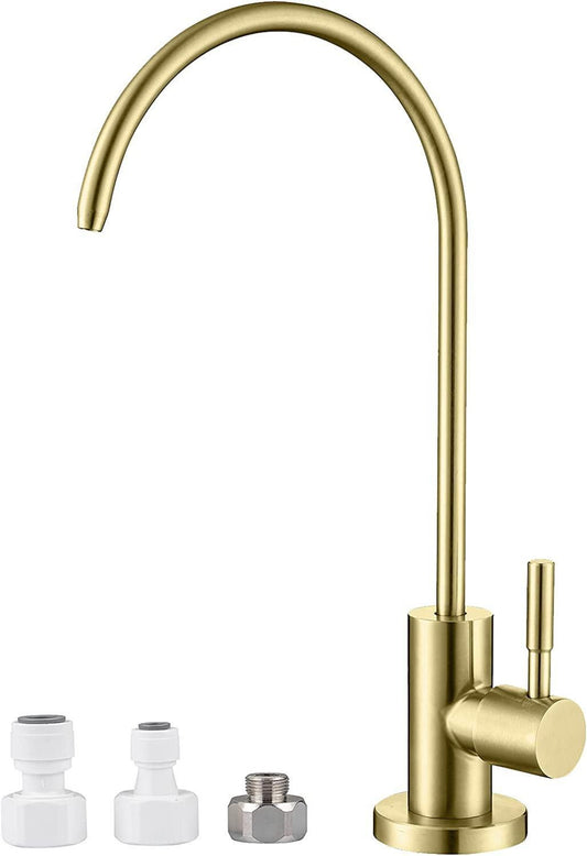 1 Hole  Brushed Kitchen Sink Faucet Gold Stainless Steel