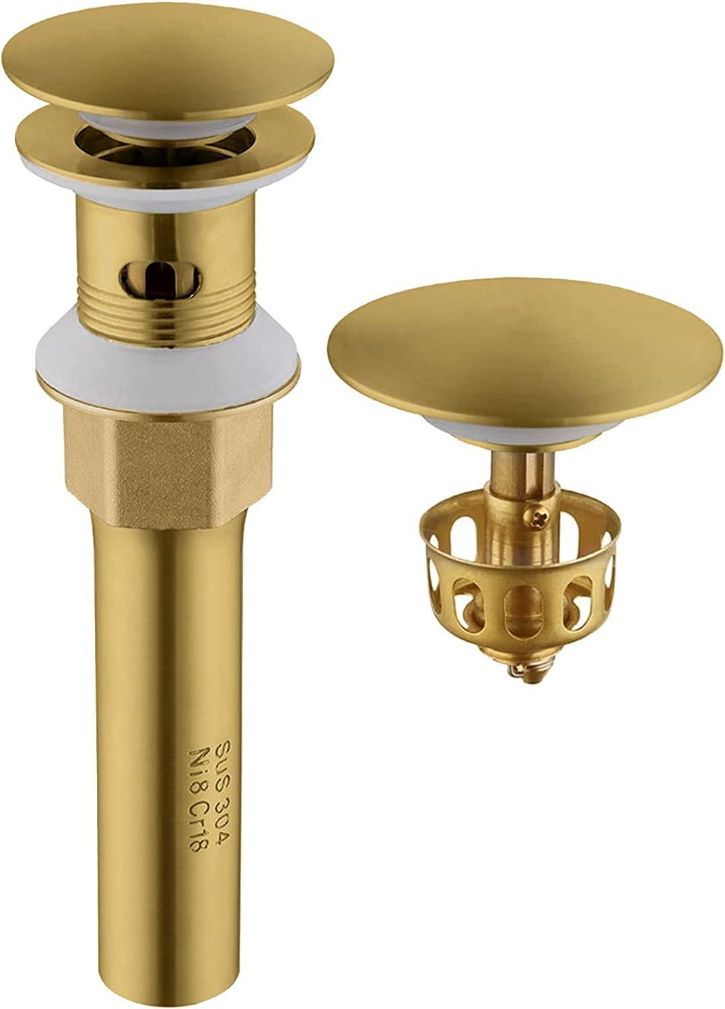 2.59 in. x 2.59 in. Yes Overflow Bathroom Sink Drain Brass Stainless Steel
