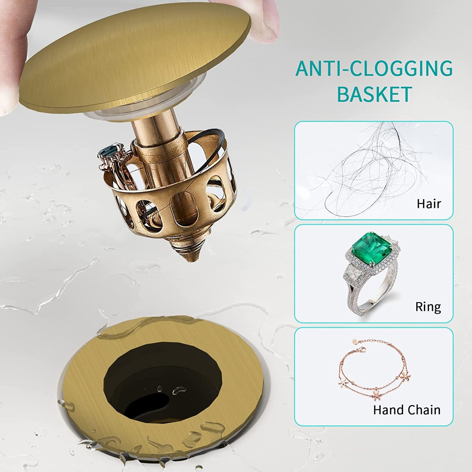 2.59 in. x 2.59 in. Yes Overflow Bathroom Sink Drain Brass Stainless Steel