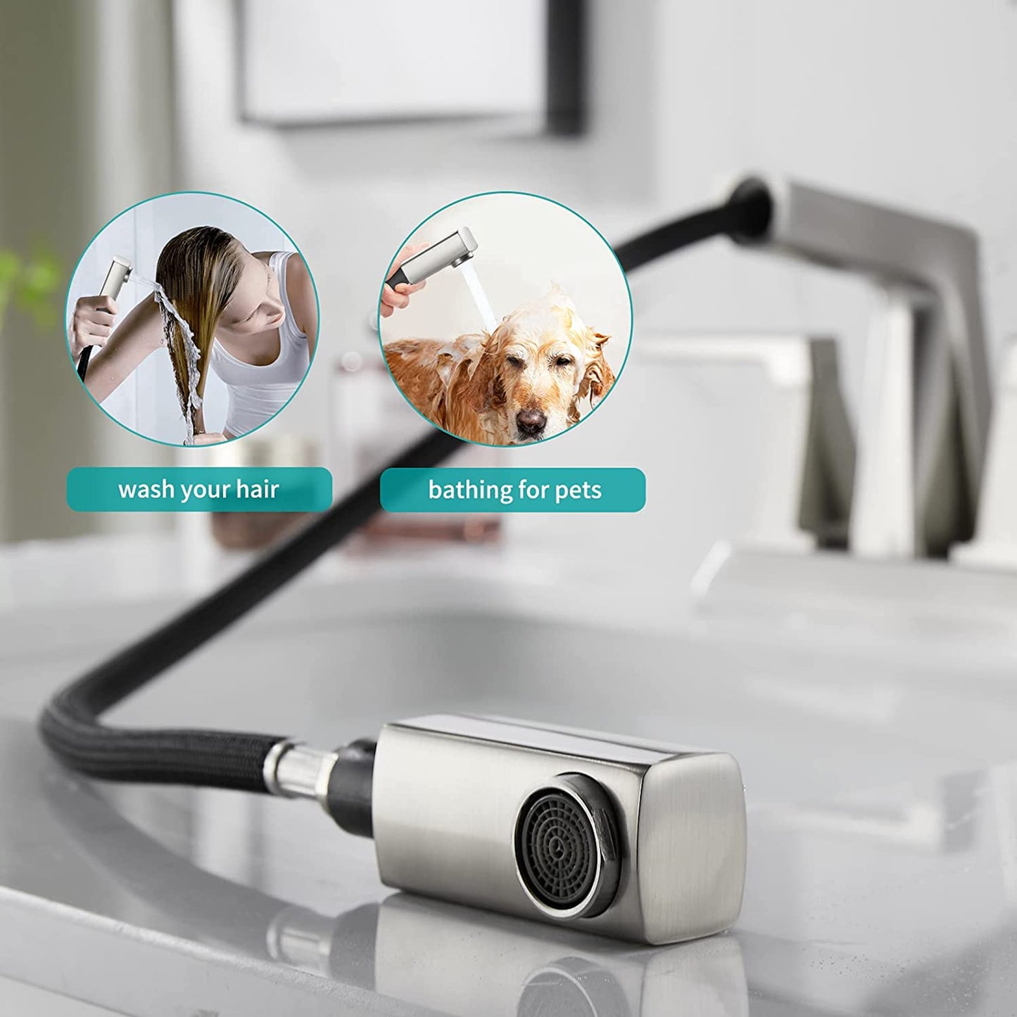 3H4-in.  Brushed Bathroom Sink Faucet Brushed Nickel Stainless Steel