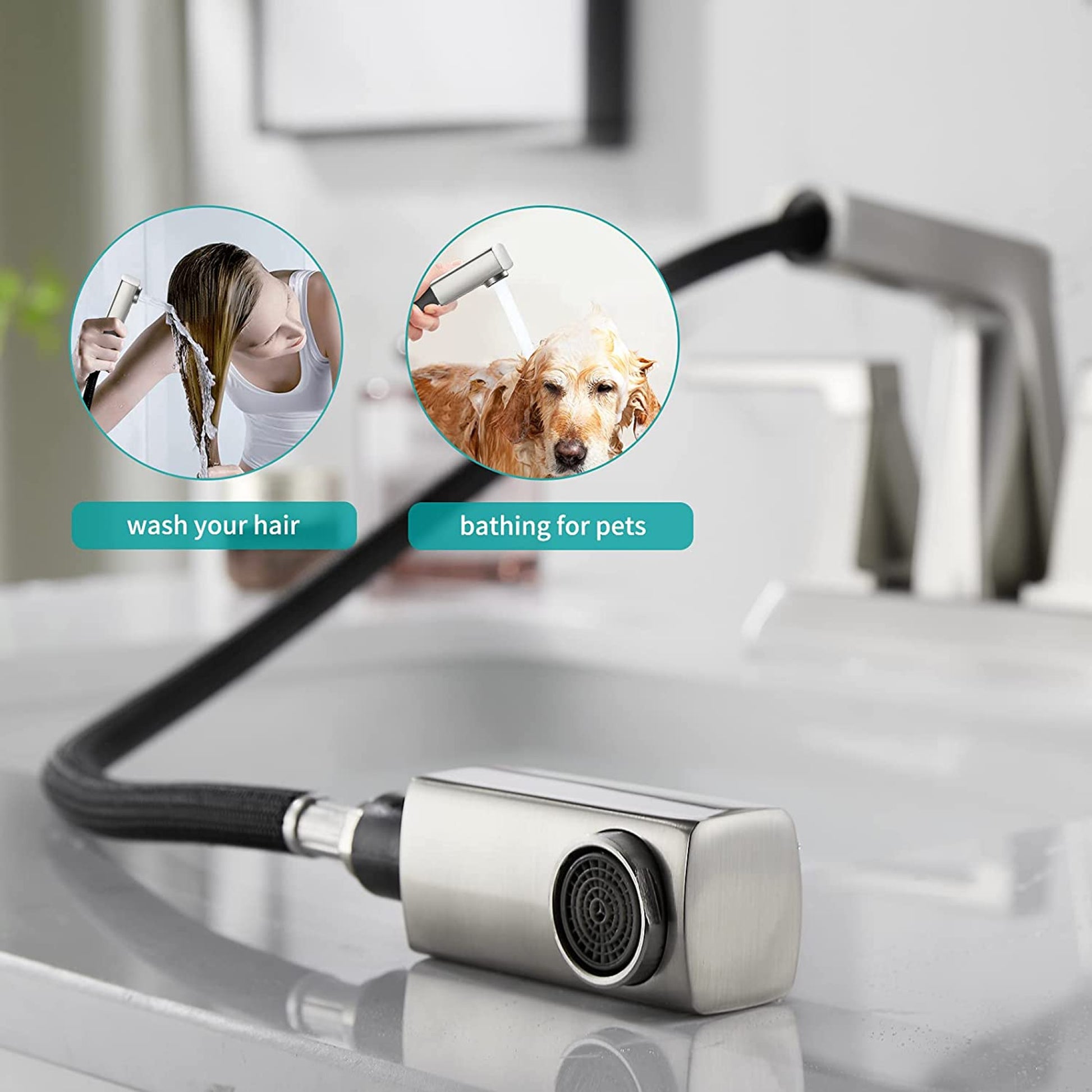 3H4-in.  Brushed Bathroom Sink Faucet Brushed Nickel Stainless Steel