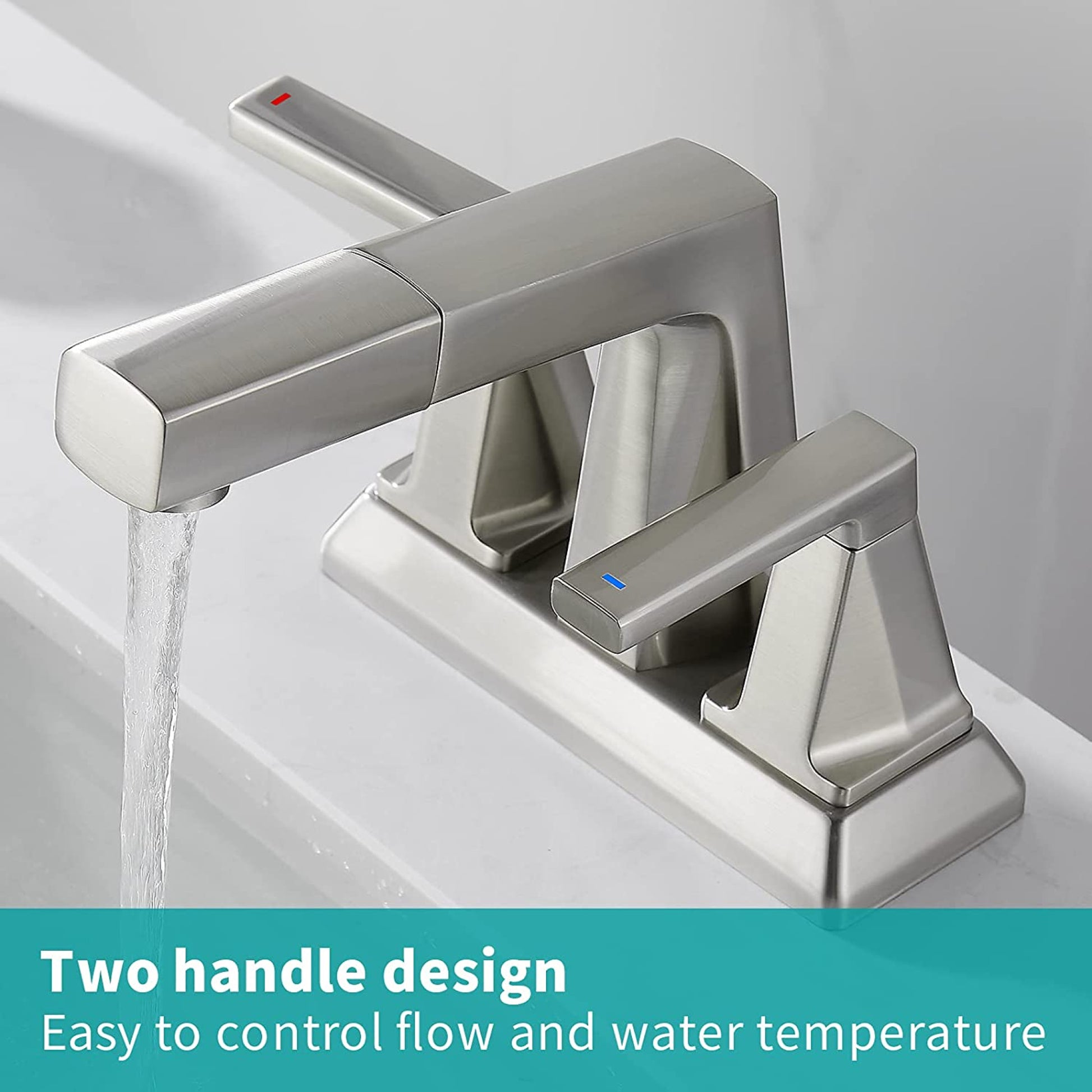 3H4-in.  Brushed Bathroom Sink Faucet Brushed Nickel Stainless Steel