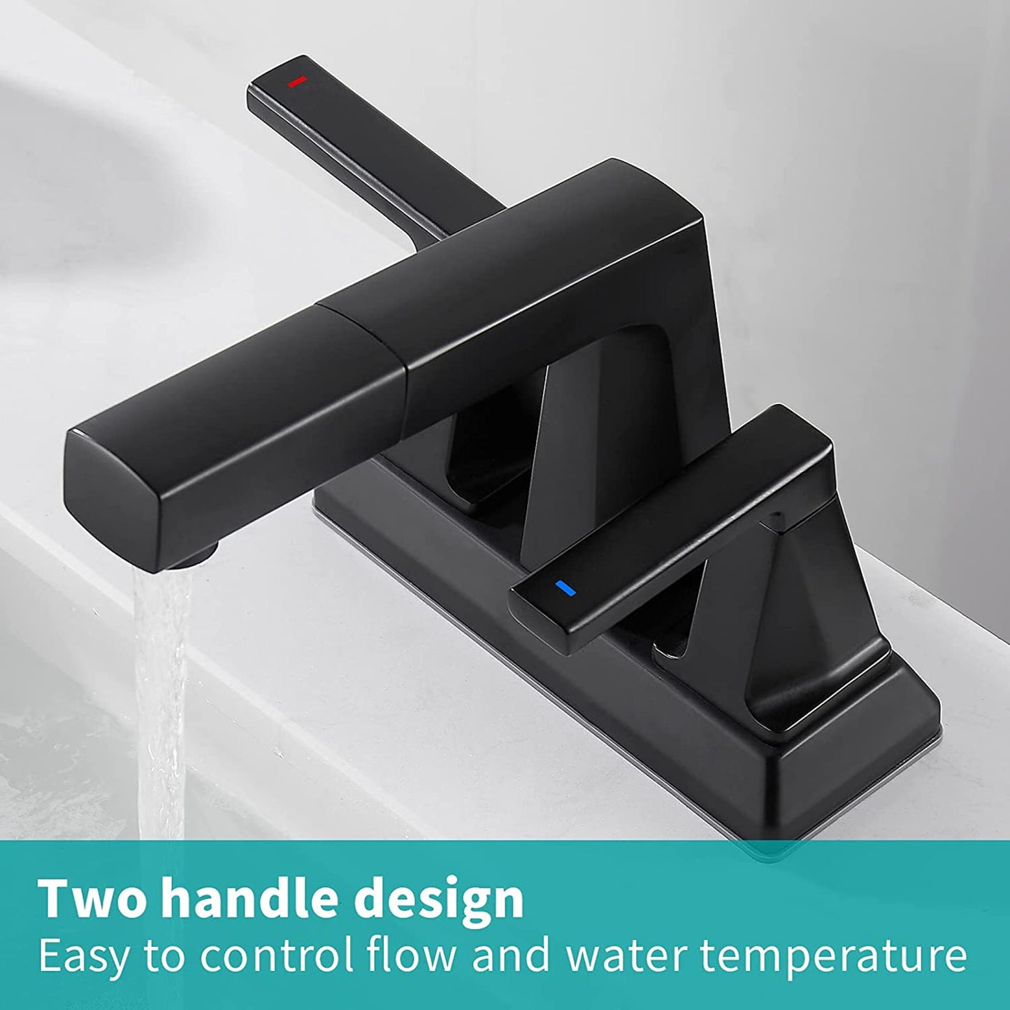 3H4-in.  Matte Bathroom Sink Faucet Black Stainless Steel