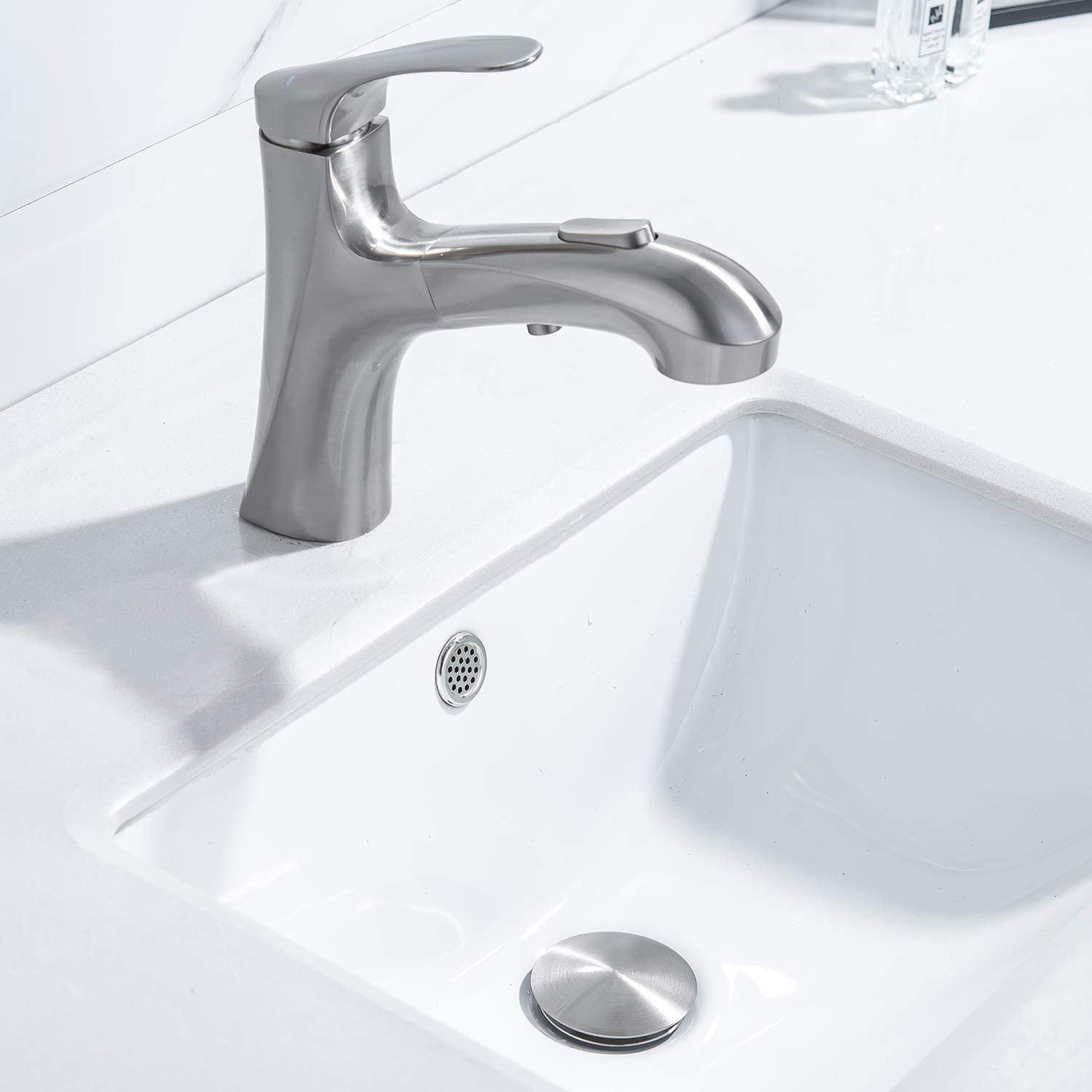 2.59 in. x 2.59 in. Yes Overflow Bathroom Sink Drain Brushed Nickel Stainless Steel