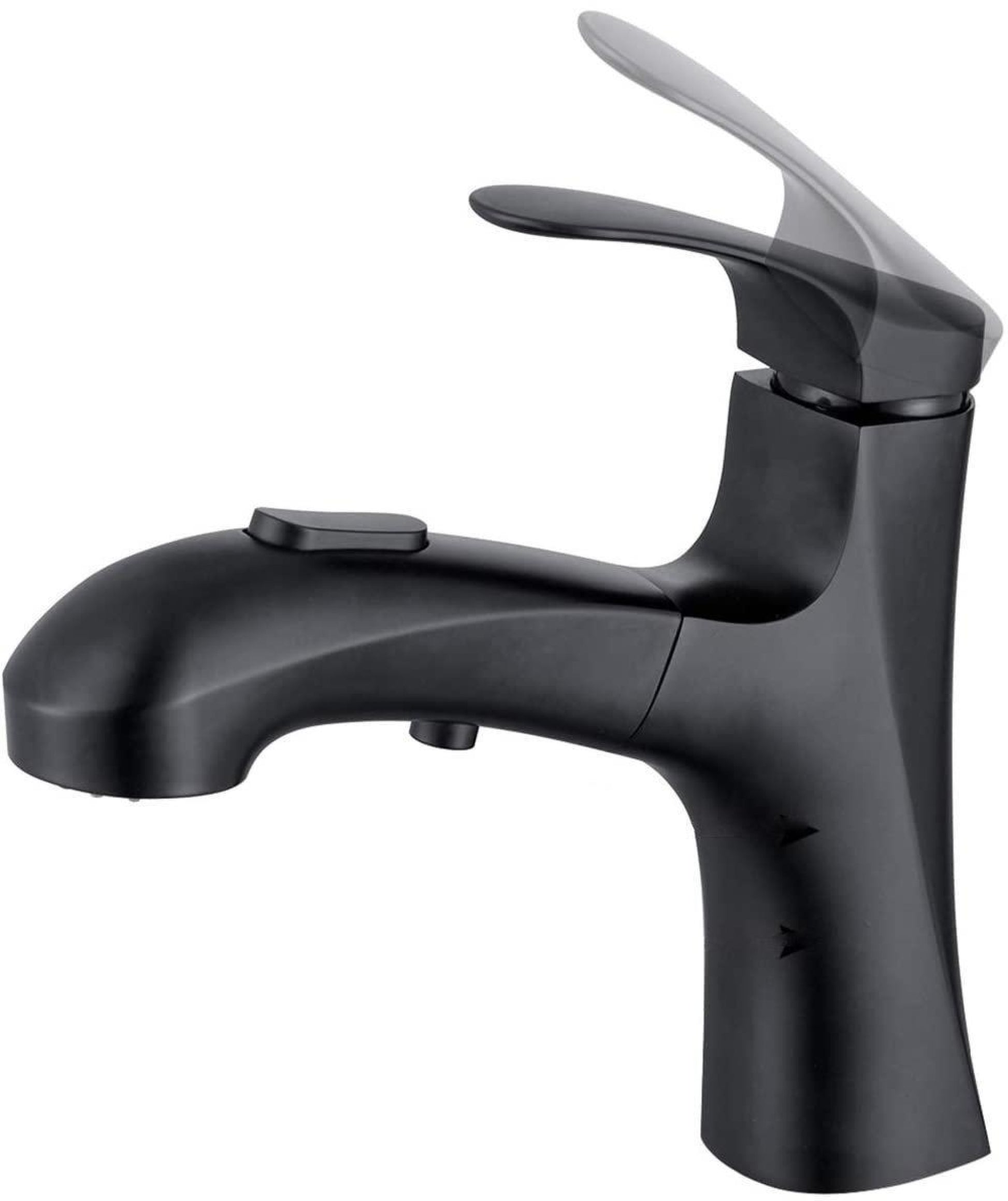 1 Hole  Matte Bathroom Sink Faucet Black Stainless Steel