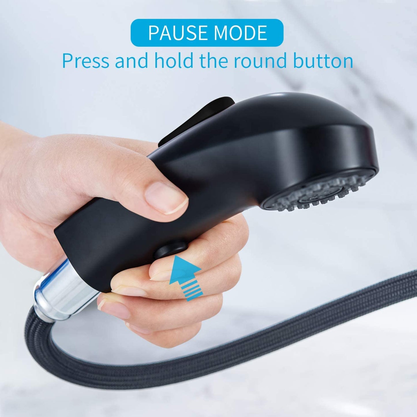 1 Hole  Matte Bathroom Sink Faucet Black Stainless Steel