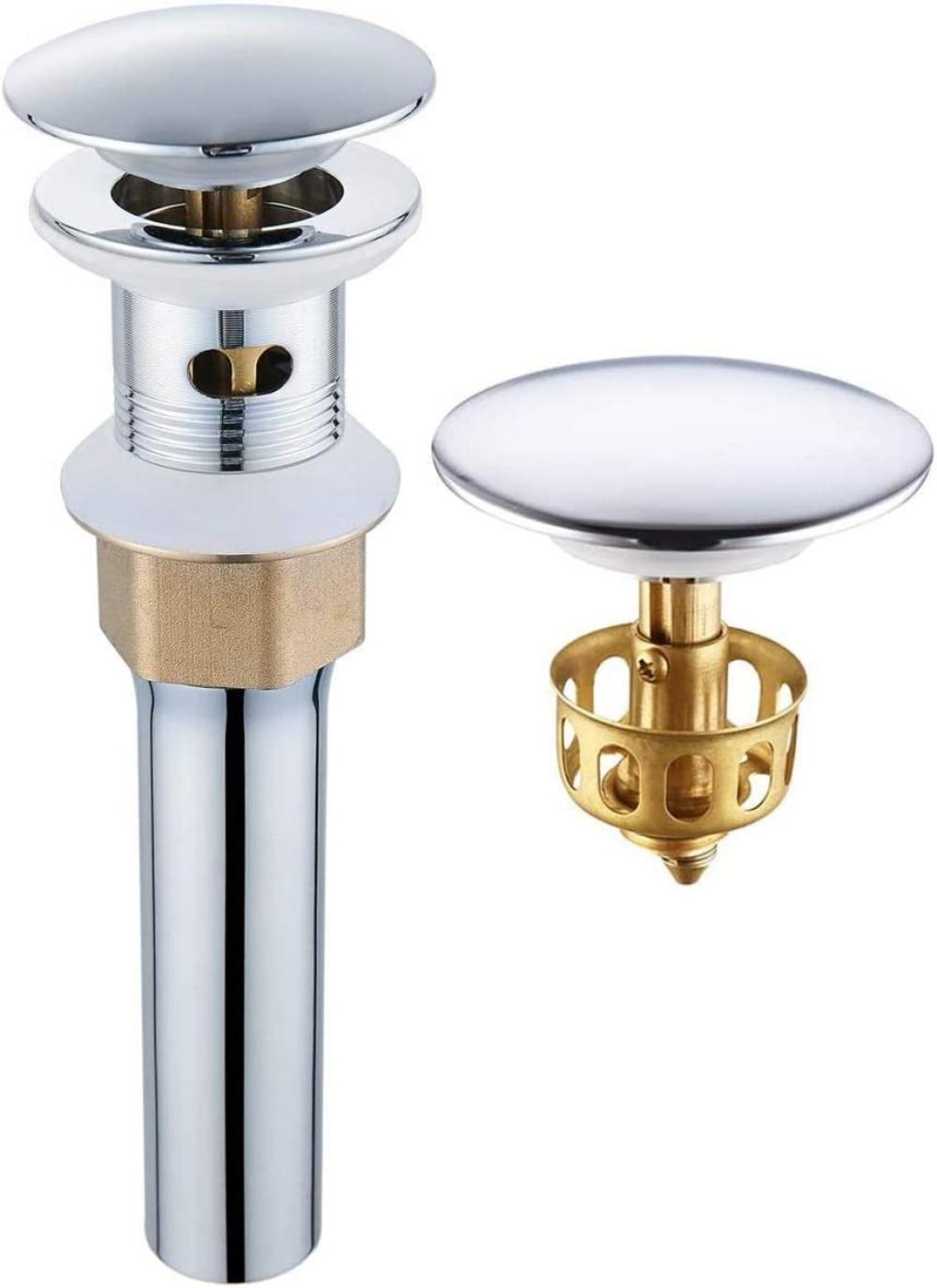 2.59 in. x 2.59 in. Yes Overflow Bathroom Sink Drain Chrome Stainless Steel