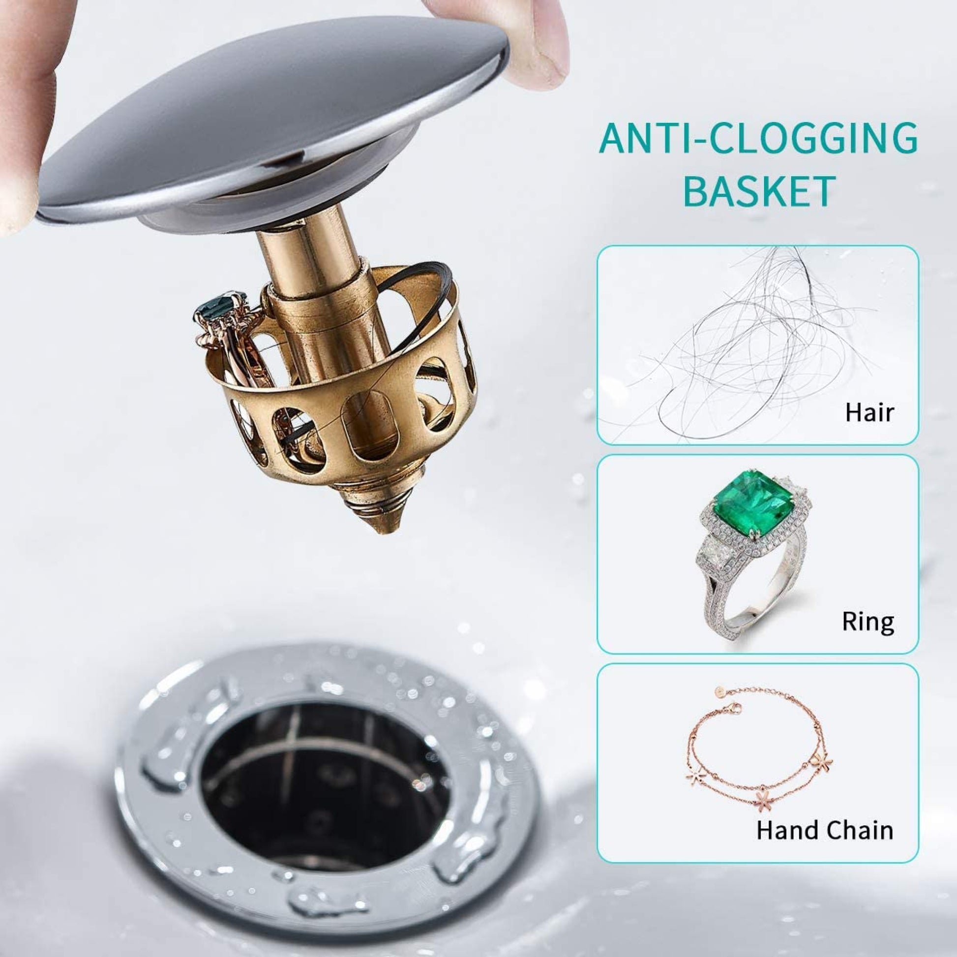 2.59 in. x 2.59 in. Yes Overflow Bathroom Sink Drain Chrome Stainless Steel