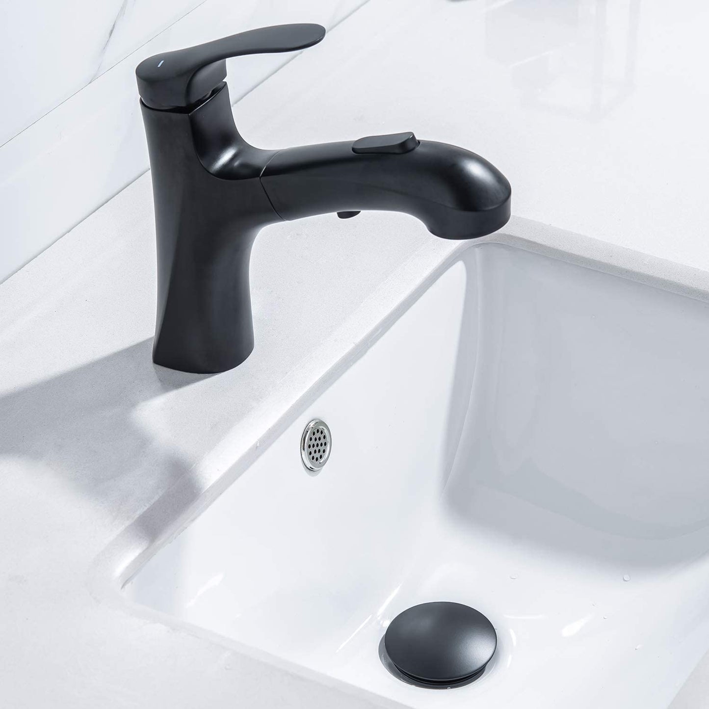 2.59 in. x 2.59 in. Yes Overflow Bathroom Sink Drain Black Stainless Steel