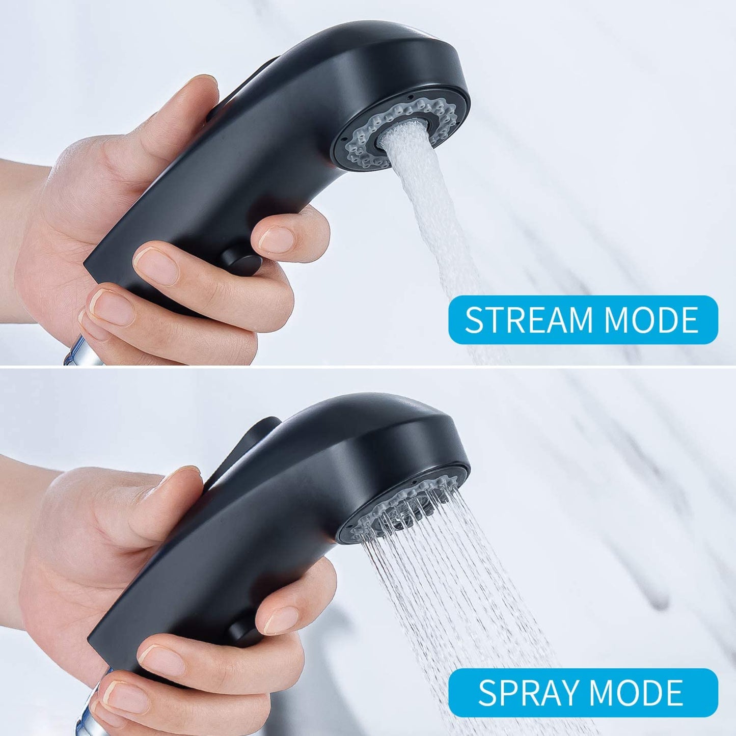 1 Hole  Matte Bathroom Sink Faucet Black Stainless Steel