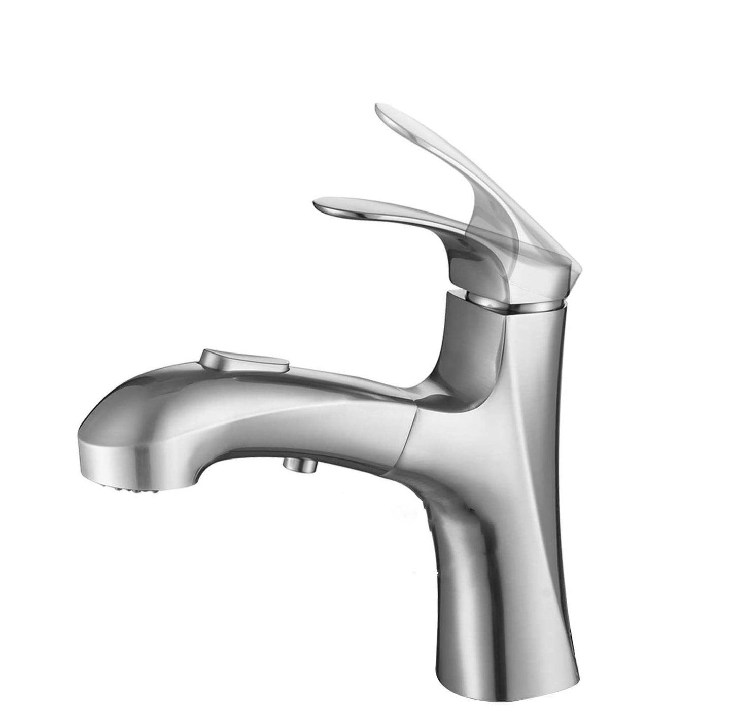 1 Hole  Brushed Bathroom Sink Faucet Brushed Nickel Stainless Steel