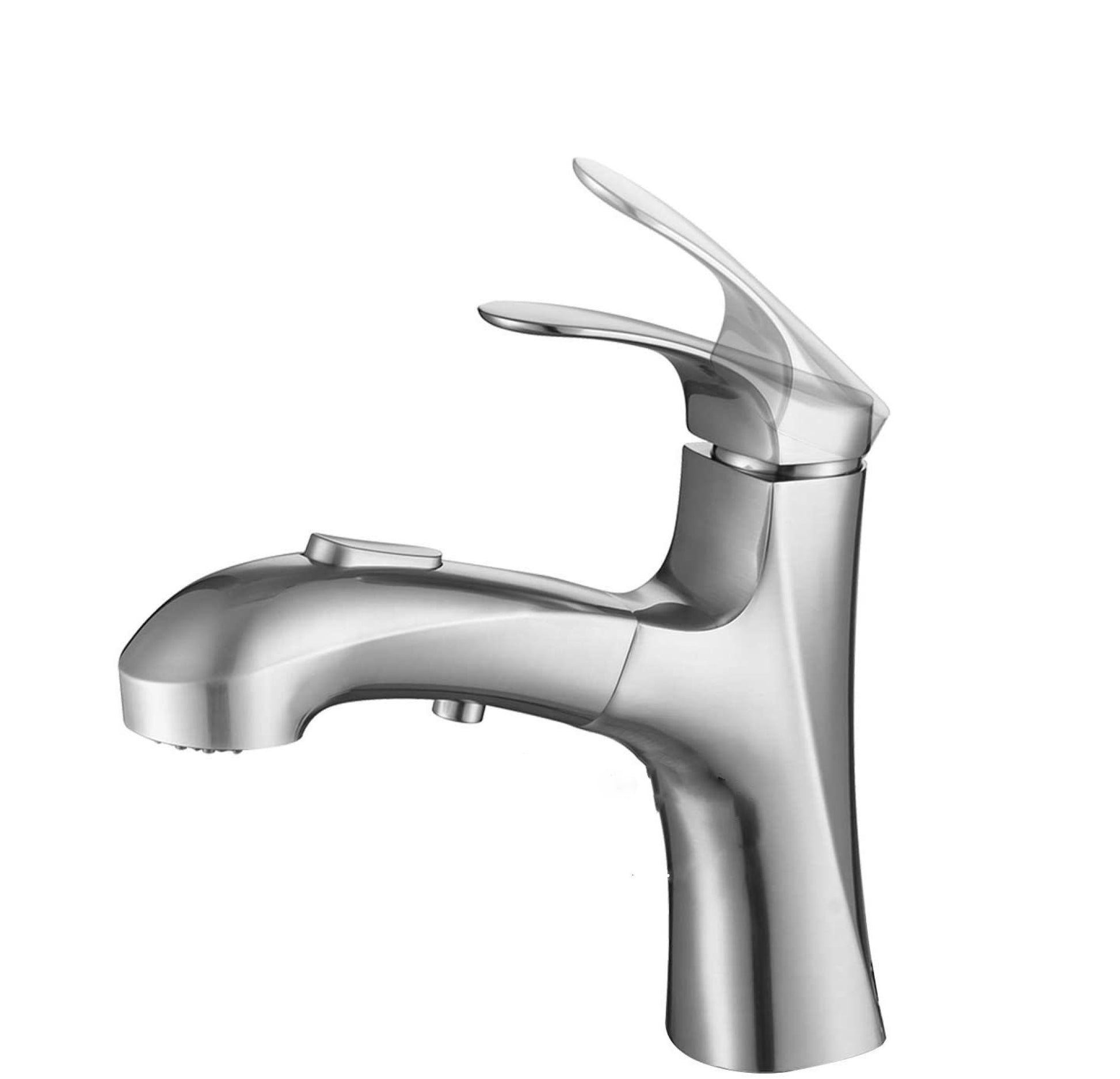 1 Hole  Brushed Bathroom Sink Faucet Brushed Nickel Stainless Steel