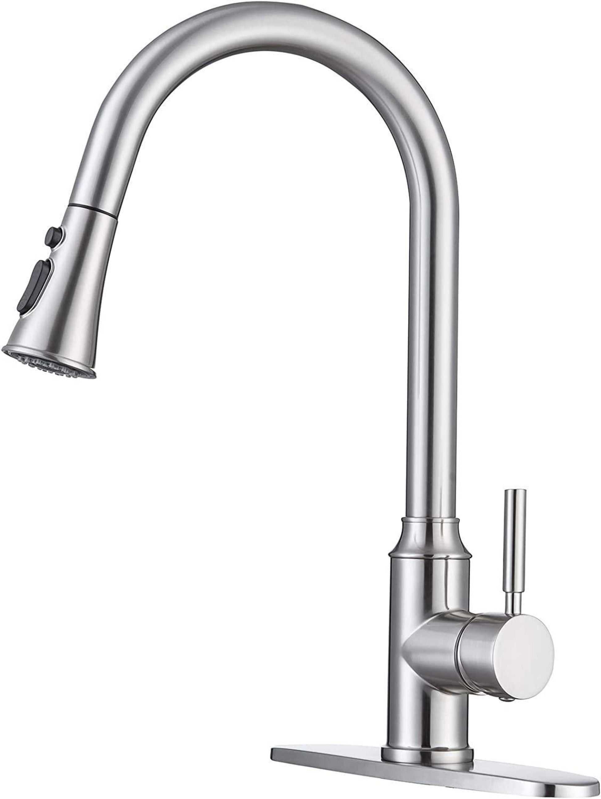 1 Hole  Brushed Kitchen Sink Faucet Brushed Nickel Stainless Steel
