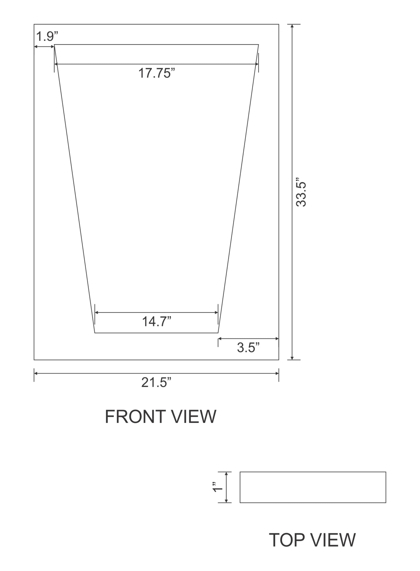 21.5-in. W 33.5-in. H Modern Plywood-Melamine Wood Mirror In Wenge