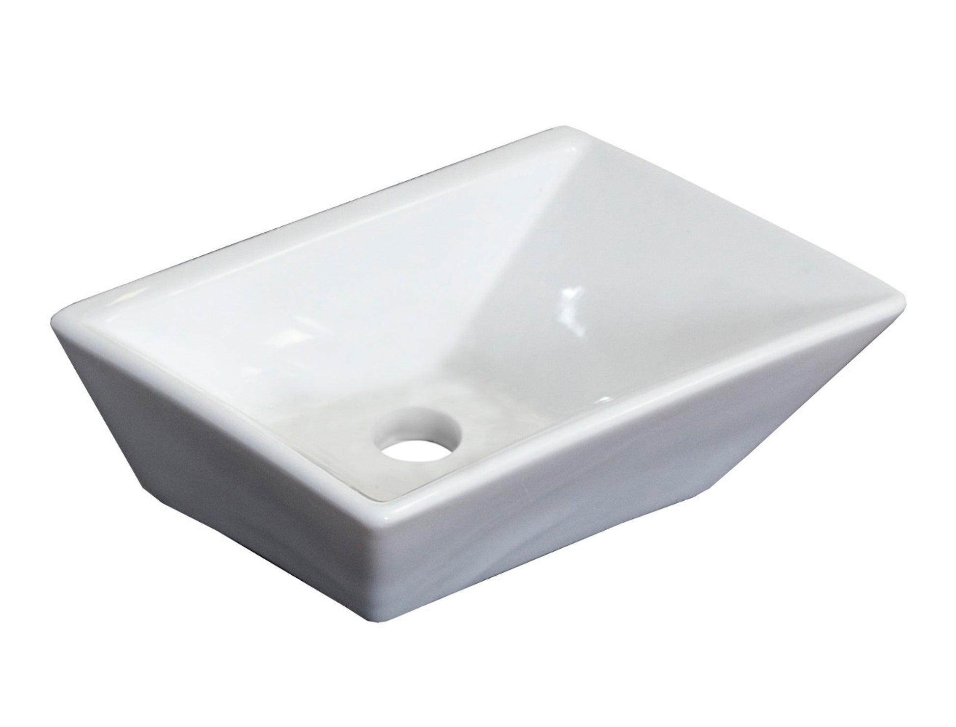 12-in. x 9-in. Rectangle Bathroom Vessel Sink White Enamel Glaze