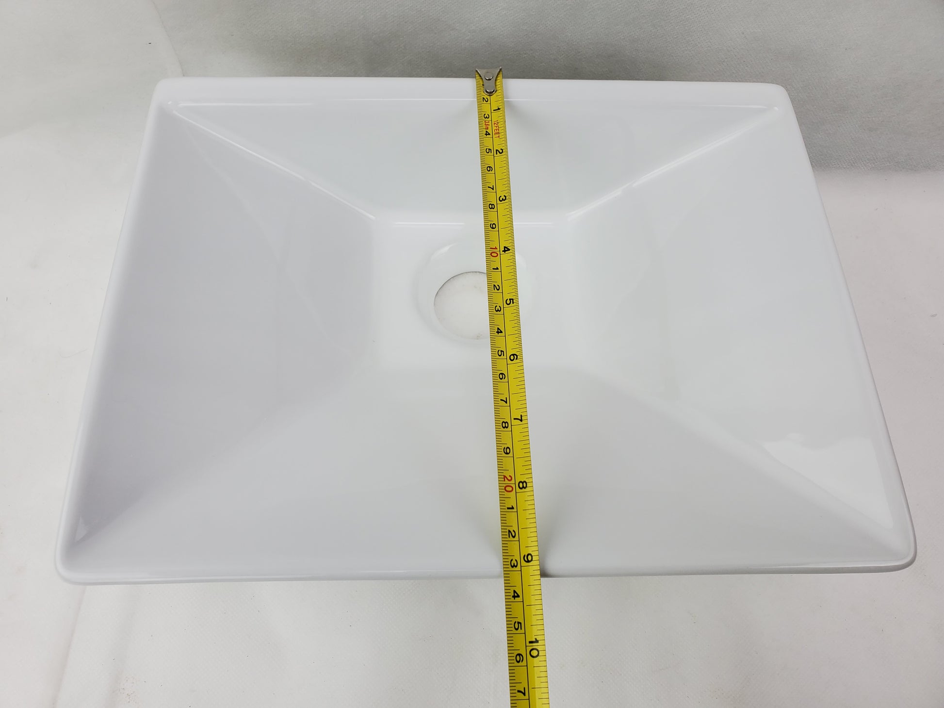 12-in. x 9-in. Rectangle Bathroom Vessel Sink White Enamel Glaze