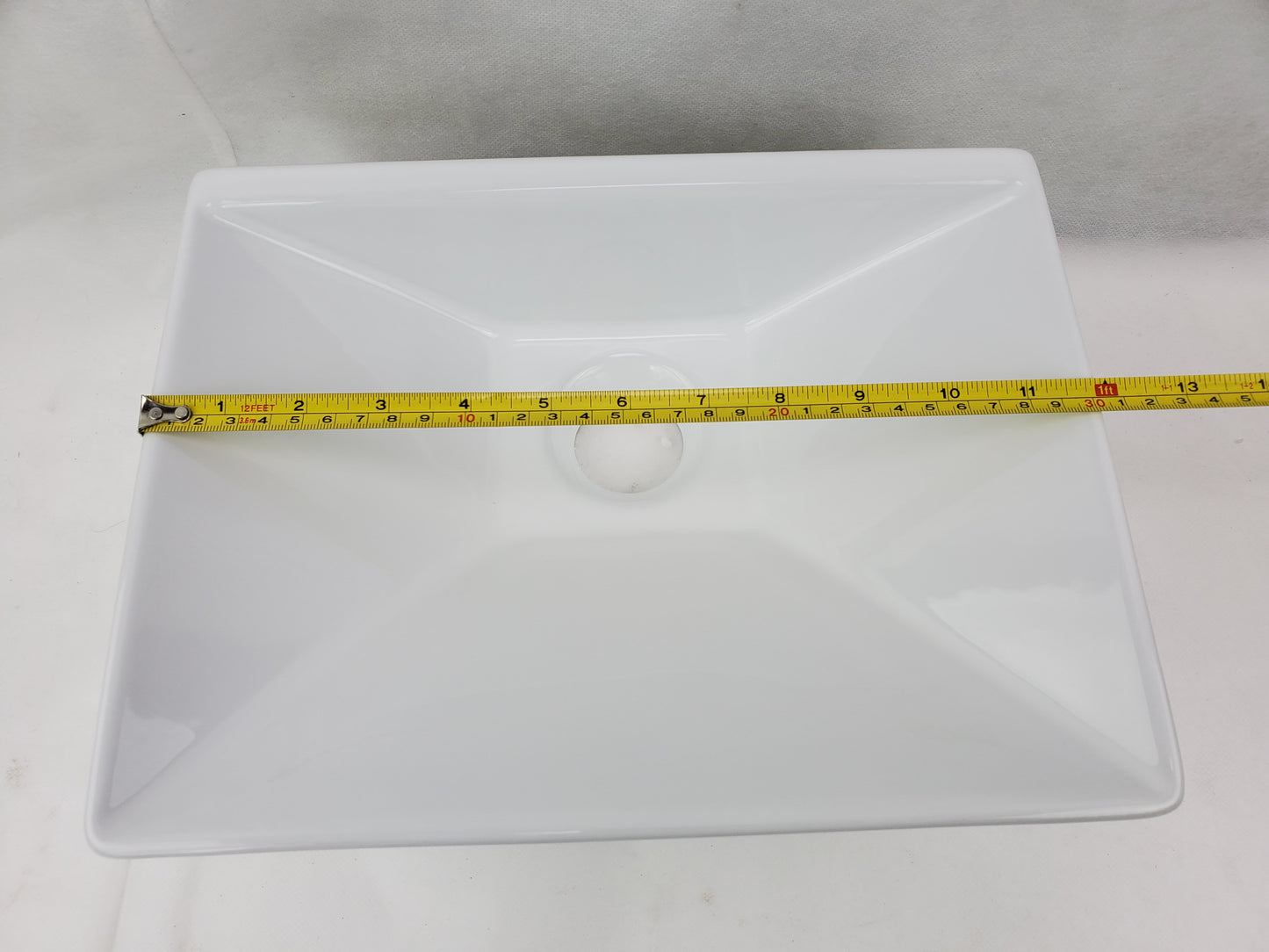 12-in. x 9-in. Rectangle Bathroom Vessel Sink White Enamel Glaze