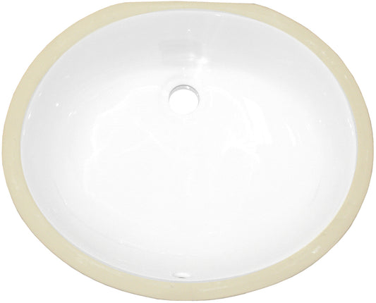 19.5-in. White Bathroom Undermount Sink with Enamel Glaze finish