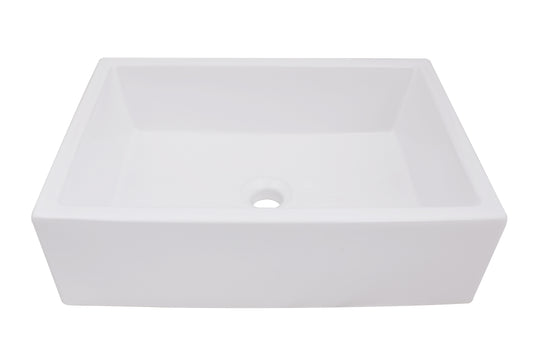 20-in. White Bathroom Vessel Sink with Enamel Glaze finish