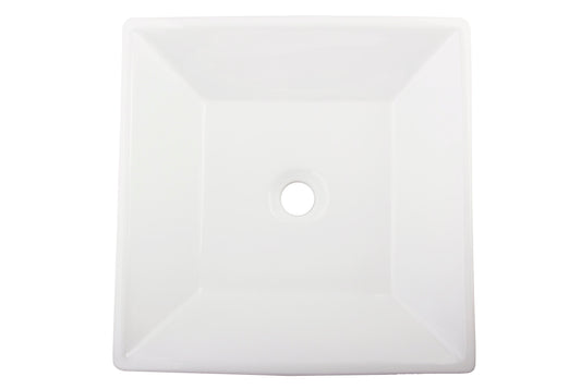 16.375-in. White Bathroom Vessel Sink with Enamel Glaze finish